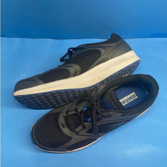 SKECHERS Go Run Air Cooled Goga Mat Men Athletic Shoes Charcoal Blue Size 11.5 - Picture 4 of 10